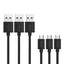 AUKEY Câble Micro USB  de 1,2 M [ 3-Pack ] Câble USB Chargeur et Synchronisation pour Smartphones AUKEY
