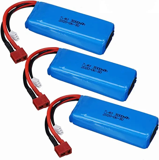 Batterie Lipo 2S pour Wltoys, 7.4V, 3000mAh, voiture rc R/C, pièces de rechange pour camion, 144001, 124018, 124019, 104001, 124016, 124017, 144002, 104009 TECIN-PRINCIPALE