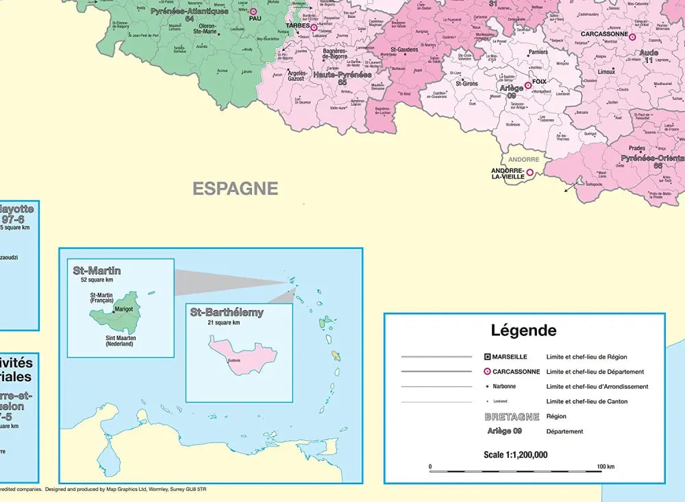 Carte administrative française plastifié ACFRAAD
