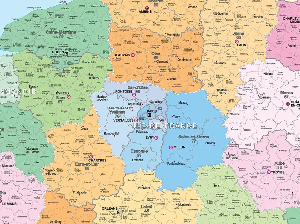 Carte administrative française plastifié ACFRAAD