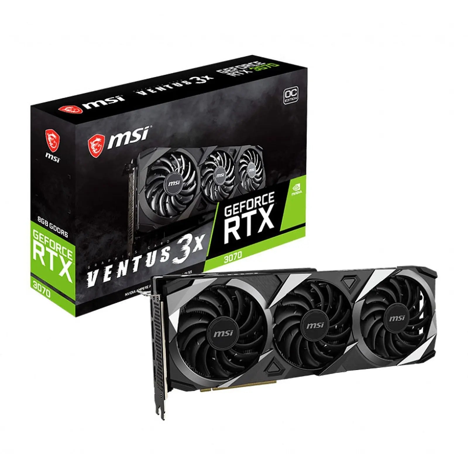 Carte graphique MSI GeForce RTX 3070 VENTUS 3X 8G OC GAMING MINAGE 4719072763084 MSI