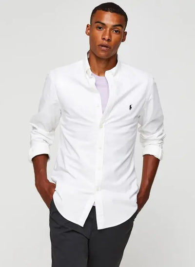 Chemise Polo Ralph Lauren CHEMISE AJUSTEE SLIM FIT EN OXFORD LEGER H POLO RALPH LAUREN