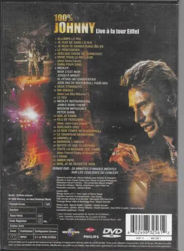 Dvd 100% JOHNNY - Live à la tour Eiffel Universal