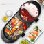 Gril Hot Pot électrique portable,grill teppanyaki avec hot pot,barbecue sans fumée double température,Plaque chauffante électrique antiadhésive,Poêle à frire domestiquepour 1-12 personnes Hasbro