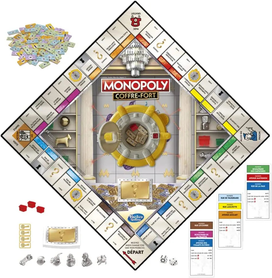 Hasbro Gaming Monopoly Coffre-Fort, Jeu de Plateau pour la Famille et Les Enfants, 2 à 6 Joueurs, dès 8 An Hasbro