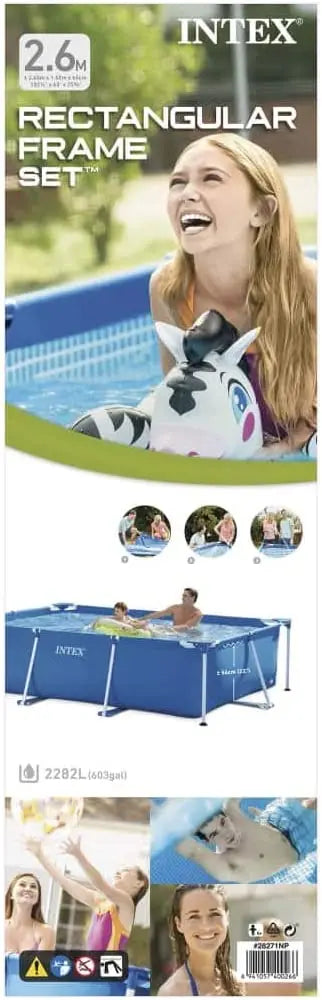 Intex Piscine Rectangular Frame 260 x 160 x 65 cm 8718475698890 Intex