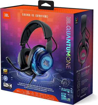 JBL Quantum One – Casque gaming USB professionel avec son immersif QuantumSphere JBL à détection de mouvement – Micro à réduction de bruit – Compatible avec PC, Playstation, Xbox – Noir JBL
