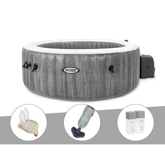 Kit spa gonflable Intex PureSpa Baltik rond Bulles 4 places 7061284392642 Intex