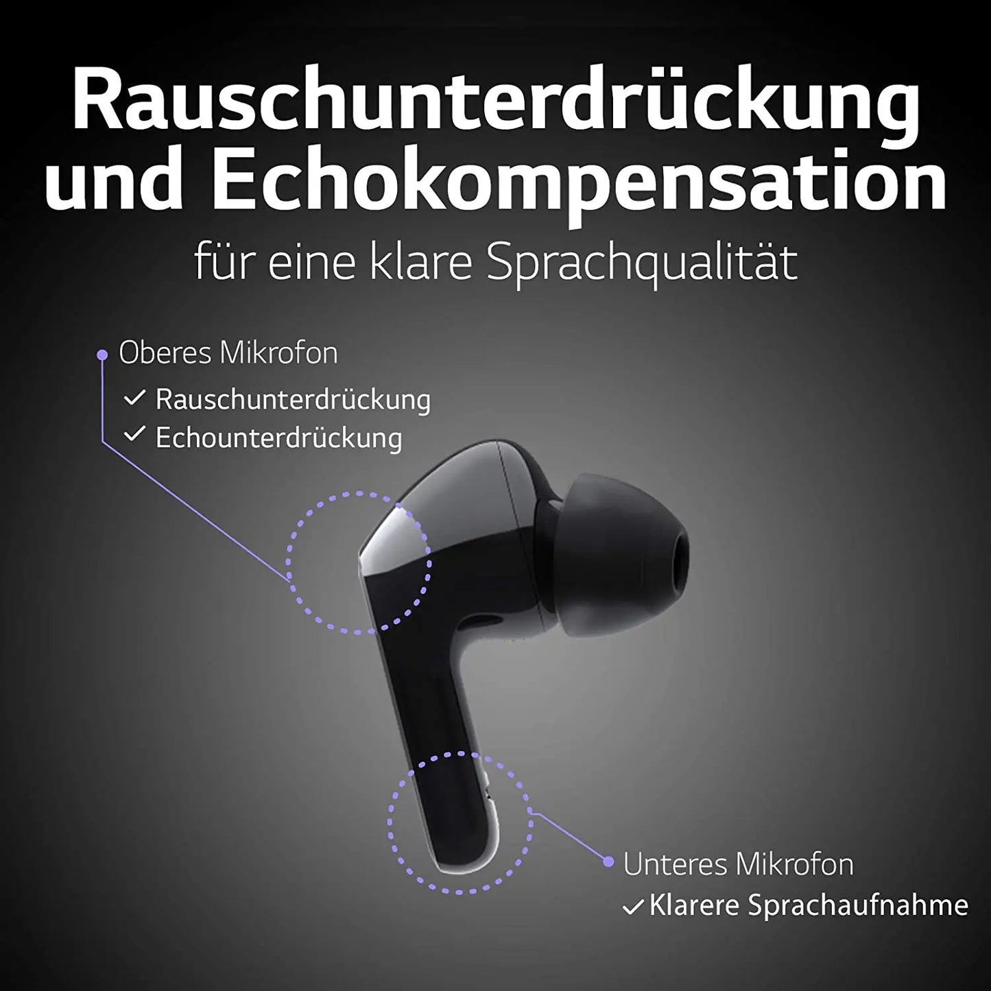 LG Casque Tone Free True Wireless HBS-FN6 Black Bluetooth Meridian Audio One Size ecouteur LG