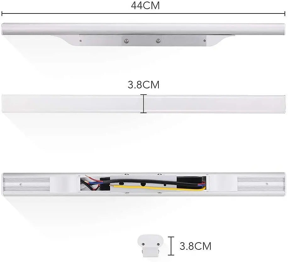 Lampe Miroir Salle de Bain,44cm 12W Applique Salle de Bain éclairage Salle de Bain pour Miroirs, 6000K Blanc 1200LM,design de mode OOWOLF