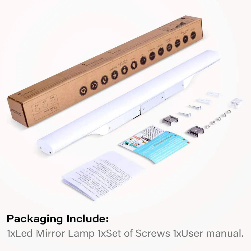 Lampe Miroir Salle de Bain,44cm 12W Applique Salle de Bain éclairage Salle de Bain pour Miroirs, 6000K Blanc 1200LM,design de mode OOWOLF