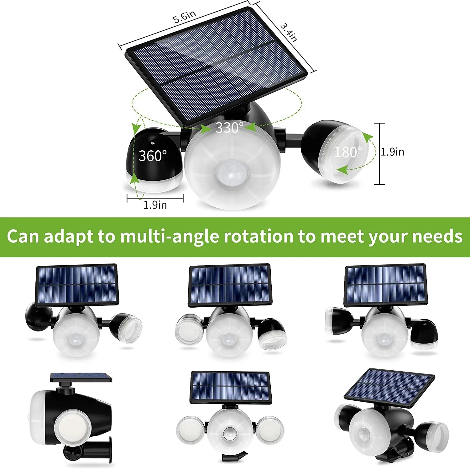 Lampe Solaire Extérieur Jardin Ultra Puissante 88LED avec Détecteur de Mouvement Etanche IP65, Eclairage Spot Solaire Exterieur Sans Fil 360° Tecin.fr