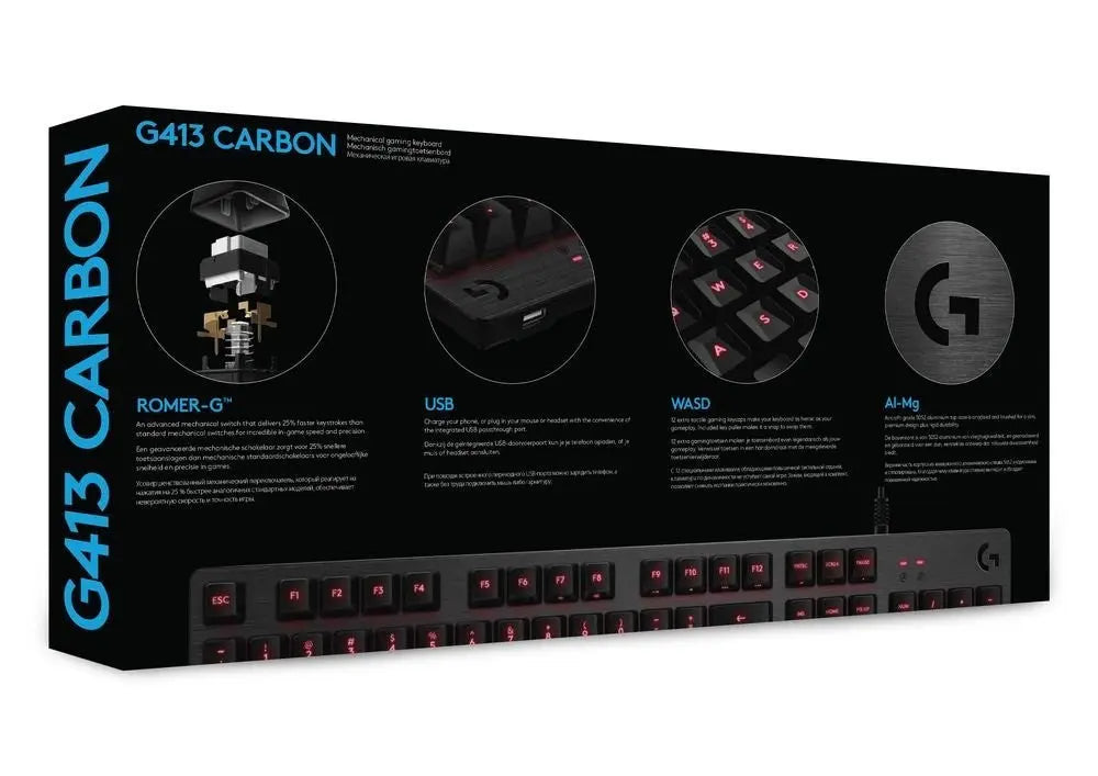 Logitech G413 Mechanical Gaming Keyboard Carbone  AZERTY FRENCH Logitech