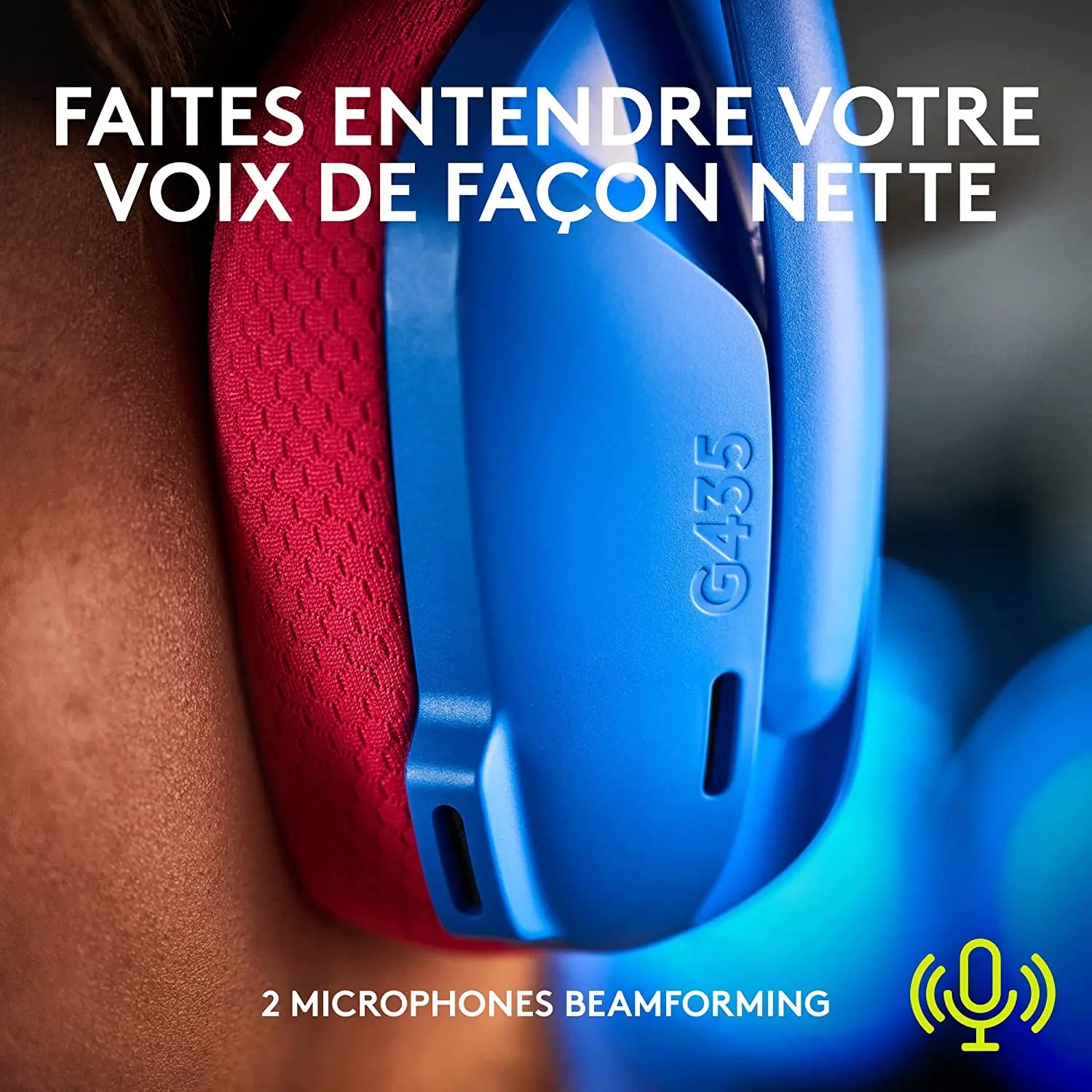 Logitech G435 LIGHTSPEED & Bluetooth sans Fil Casque Gaming, Casque léger circum-auriculaire, Micro intégré, Batterie de 18h, Compatible avec Dolby Atmos, PC, PS4, PS5 logitech