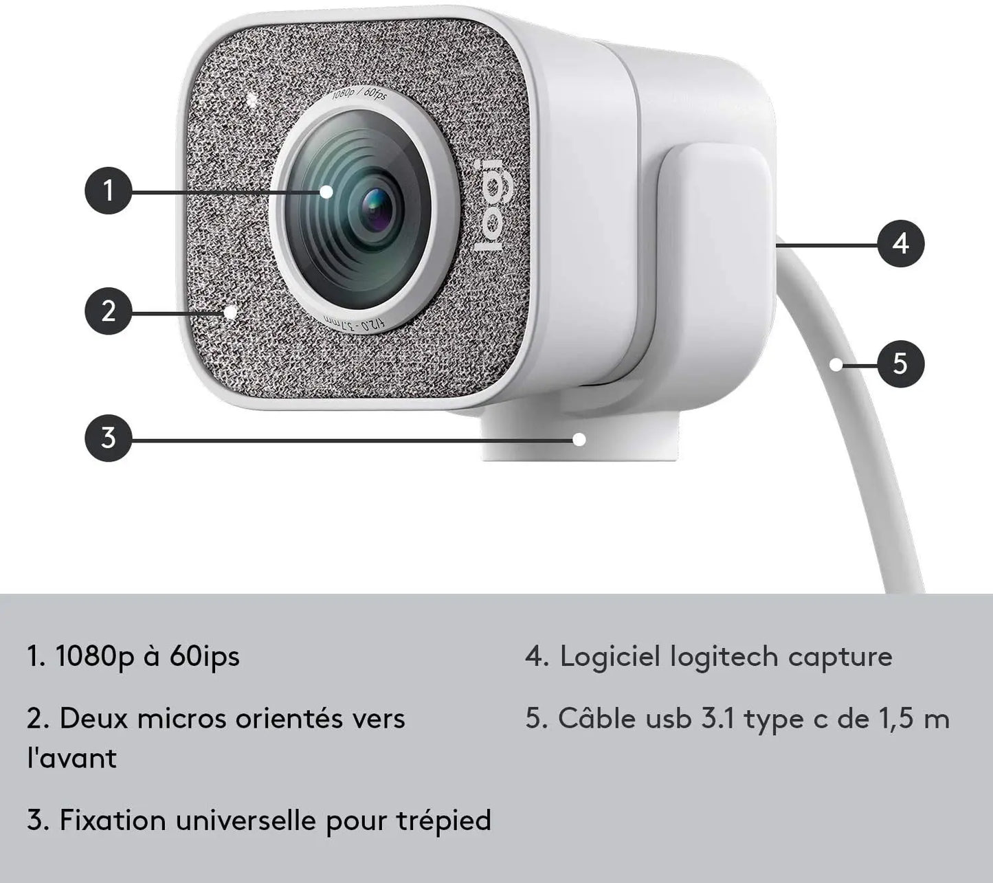 Logitech StreamCam blanc TECIN 99206087682 webcam Logitech