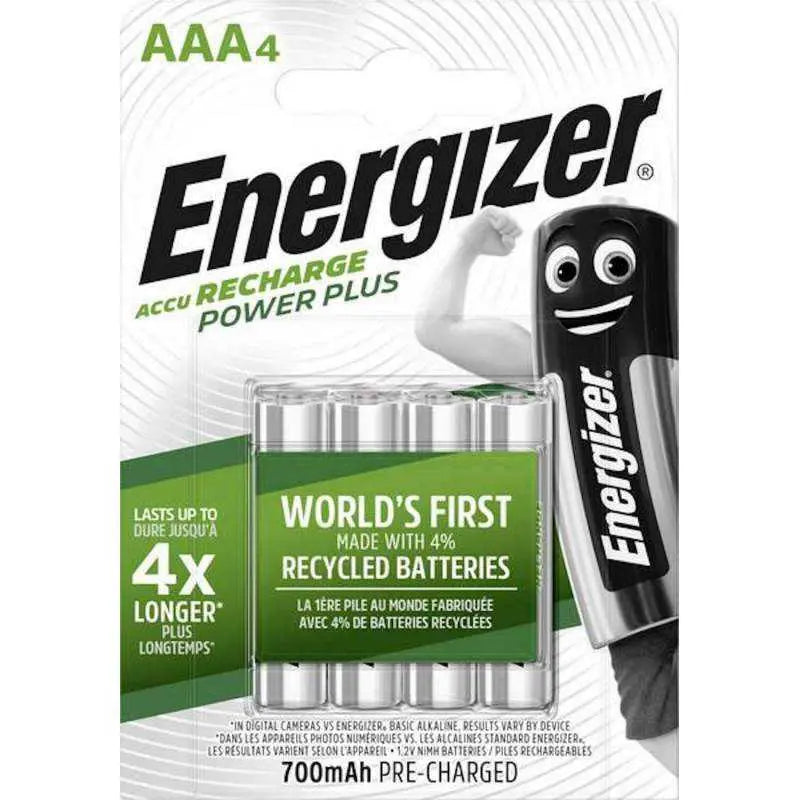 Lot de  4 Piles Rechargeables AAA / HR03 700mAh Energizer Power Plus 7638900417005 Energizer