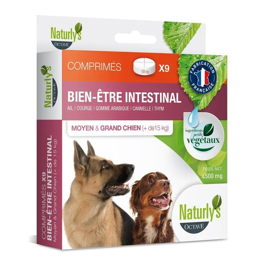 Naturlys - Comprimés Bien être et Hygiène Intestinale Moyen et Grand Chien (aux plantes) Naturlys