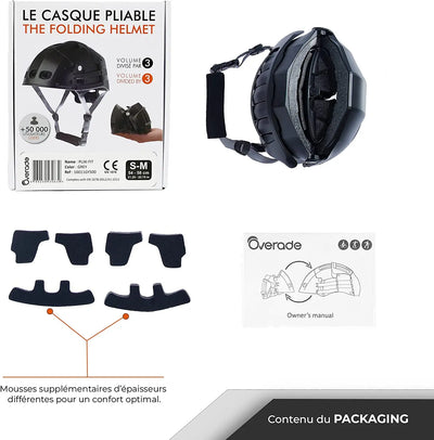 OVERADE Casque Pliable Plixi Fit pour vélo, Trottinette électrique, Overboard, gyroroue, Skateboard, Roller, VAE - Norme CE Yeelight