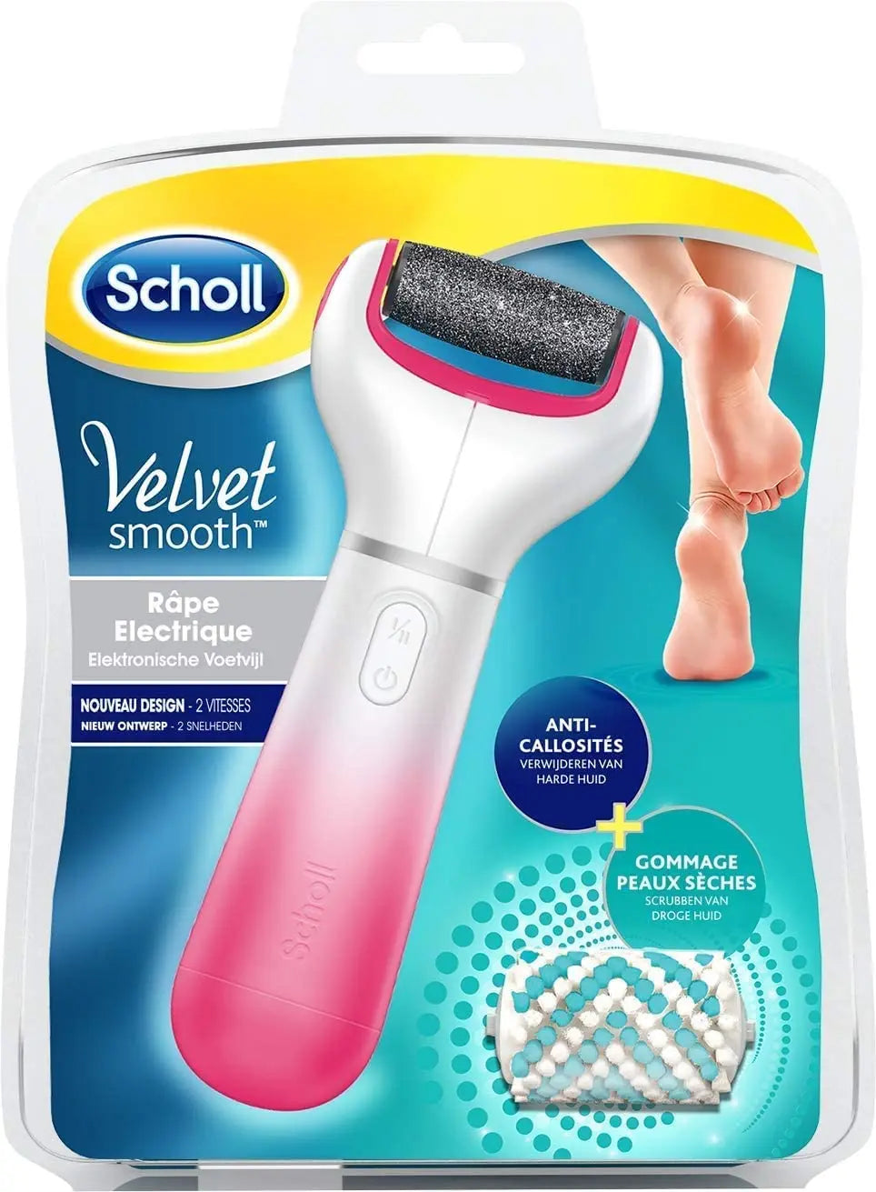 SCHOLL VELVET SMOOTH - Râpe électrique Express PEDI Anti Callosités pour pied Superdiet