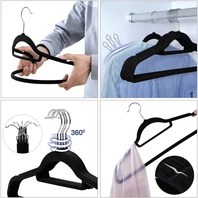 "SONGMICS Cintres en Velours, Lot de 50, Crochet pivotant à 360° Songmics