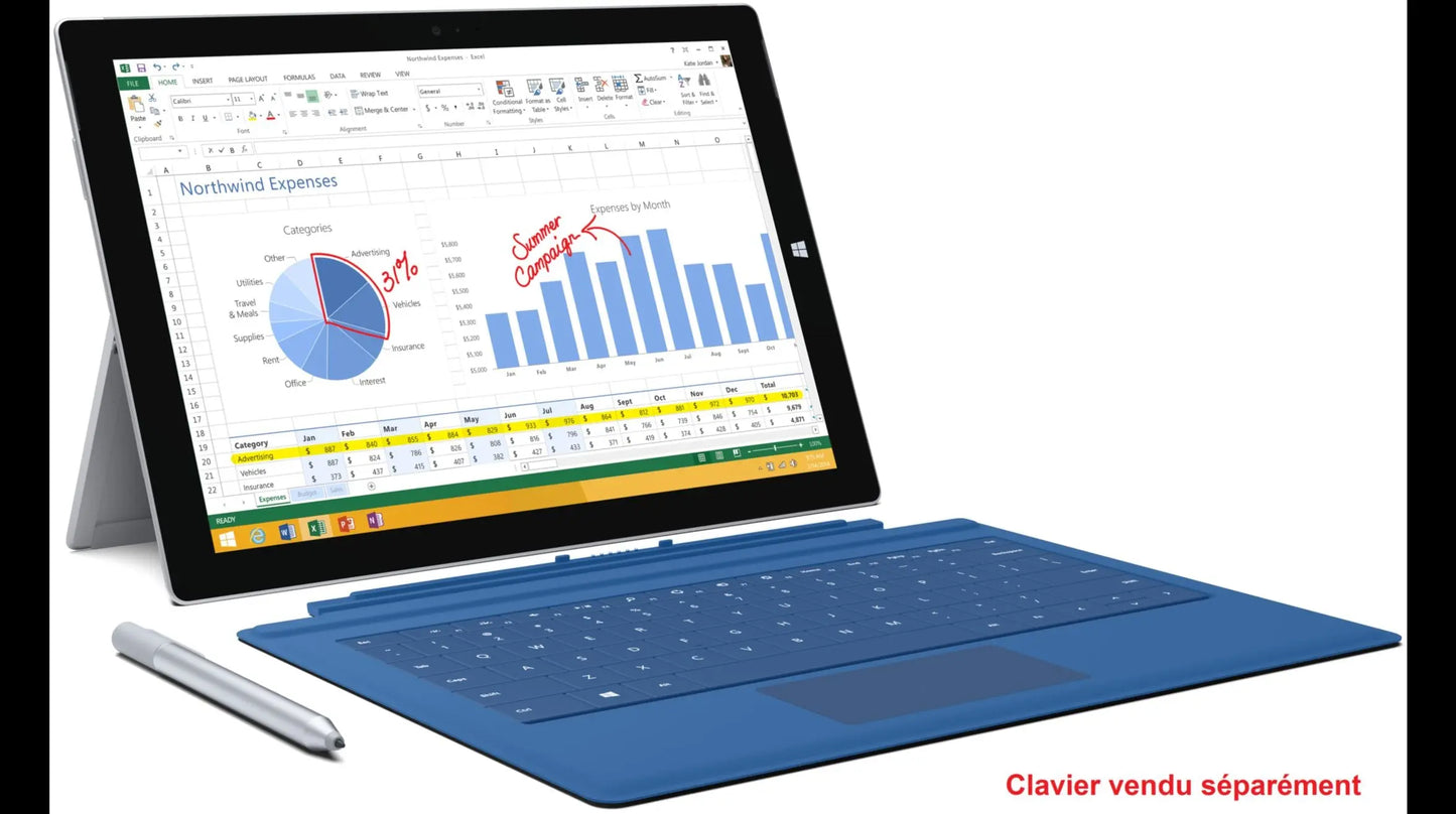 Tablette Microsoft Surface Pro 3 12" i7 256 Go 8Go RAM [Noir] Microsoft