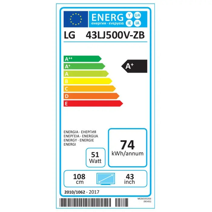 Téléviseur LED Full HD  LG 43LJ500V  8808992309031 LG