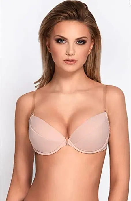 VIVISENCE Eve Soutien-Gorge Push-Up Dos Nu Bretelles Transparentes  Femme Fabriqué en UE VIVISENCE